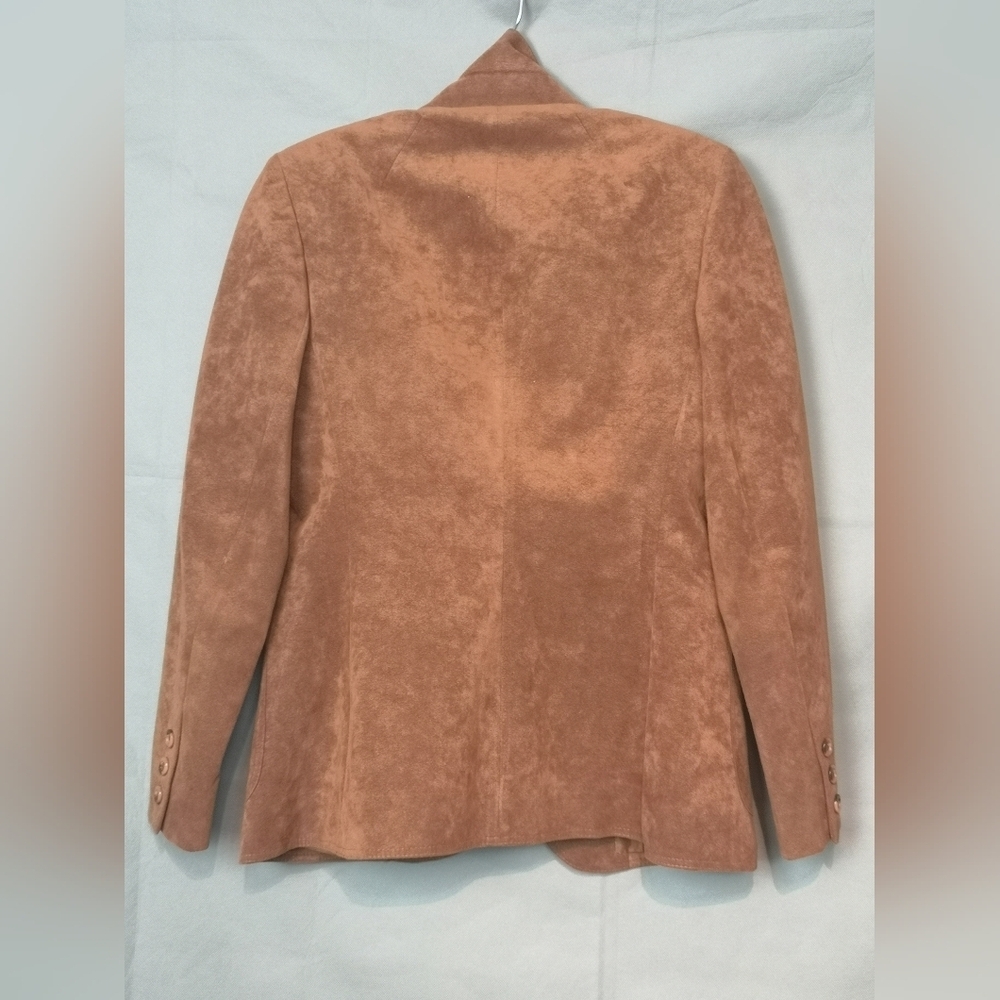 Vintage Ultra Suede RUST Brown Tailored Jacket - Picture 5 of 15